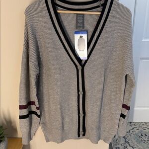 Matty M gray varsity v neck cardigan